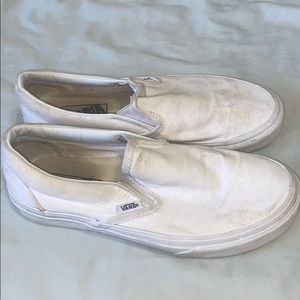 white slip on vans
